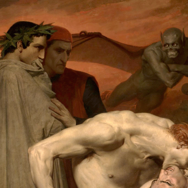 Dante and Virgil by William Bouguereau - Academic Art Print (Framed 8″×10″)