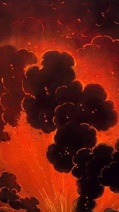 Eruption of Mount Etna at Night (c. 1820) - Romantic Era Aquatint Print (Unframed)
