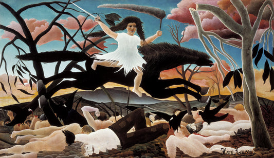 War (La Guerre) (1894) by Henri Rousseau - Post-Impressionist Art Print (Unframed) (5"x7")