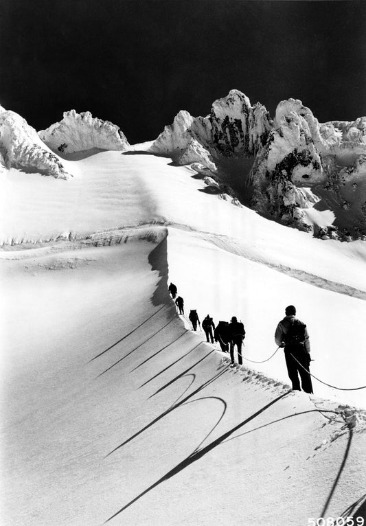 Mazamas on Mount Hood (1923) by Ralph J. Eddy - Vintage Mountaineering Photo (Unframed) (12"x18")