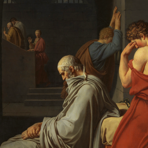 The Death of Socrates (1787) by Jacques-Louis David - Neoclassical Art Print (Unframed)