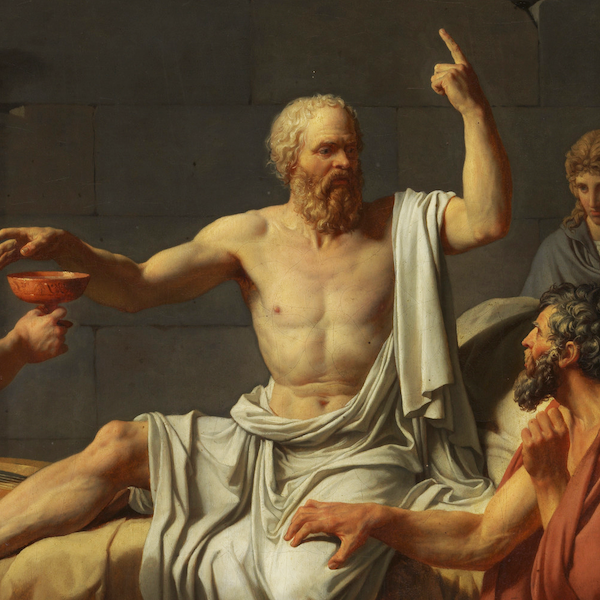 The Death of Socrates (1787) by Jacques-Louis David - Neoclassical Art Print (Unframed)