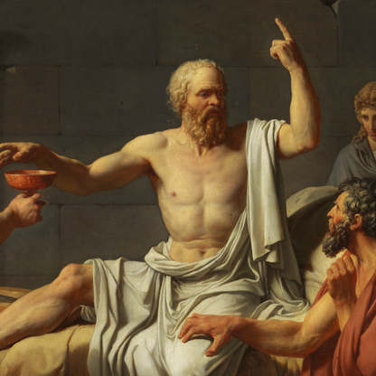 The Death of Socrates (1787) by Jacques-Louis David - Neoclassical Art Print (Unframed)
