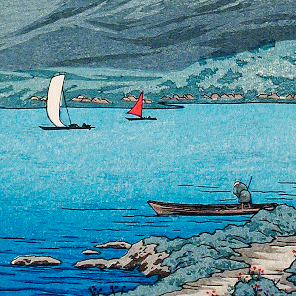 Mount Fuji from Lake Yamanaka (c. 1936) by Hiroaki Takahashi - Shin-hanga Art Print (Unframed) (5"x7")