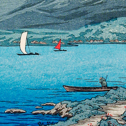 Mount Fuji from Lake Yamanaka (c. 1936) by Hiroaki Takahashi - Shin-hanga Art Print (Unframed) (5"x7")