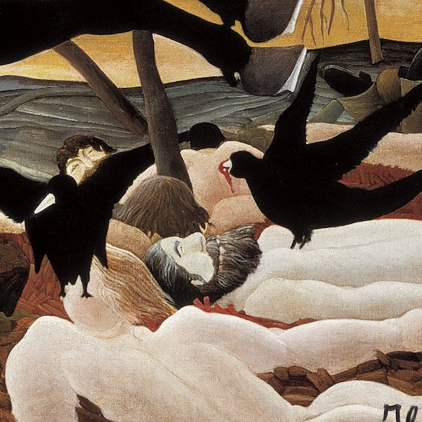 War (La Guerre) (1894) by Henri Rousseau - Post-Impressionist Art Print (Unframed) (5"x7")