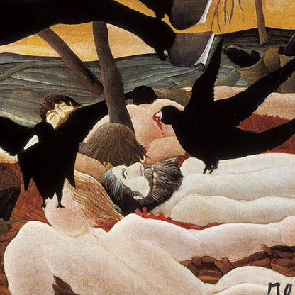 War (La Guerre) (1894) by Henri Rousseau - Post-Impressionist Art Print (Unframed) (5"x7")