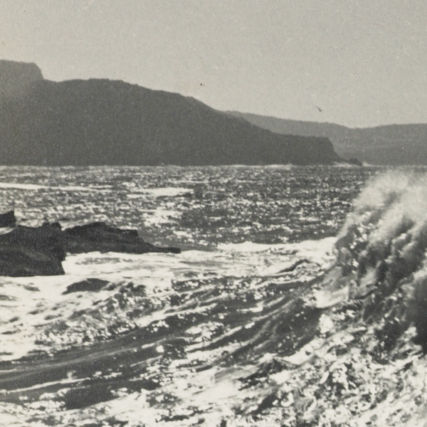 Crashing Wave on the Coast (c. 1930s) by Thelma Kent - Vintage Seascape Photography (Framed and Matted)