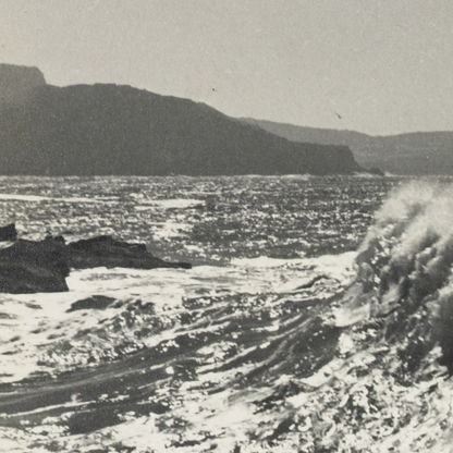 Crashing Wave on the Coast (c. 1930s) by Thelma Kent - Vintage Seascape Photography (Framed and Matted)