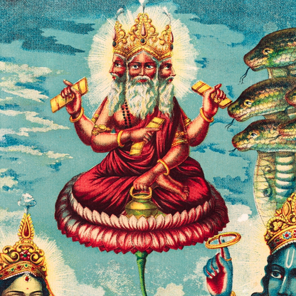 Shri Sheshanarayana: Vishnu on the Cosmic Serpent - Indian Mythology Art Print (Unframed)