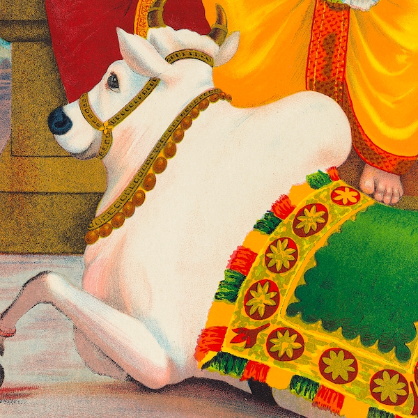 Shri Shankara Shiva (c. 1890-1920) - Vintage Hindu God Art Print (Unframed) (5"x7")