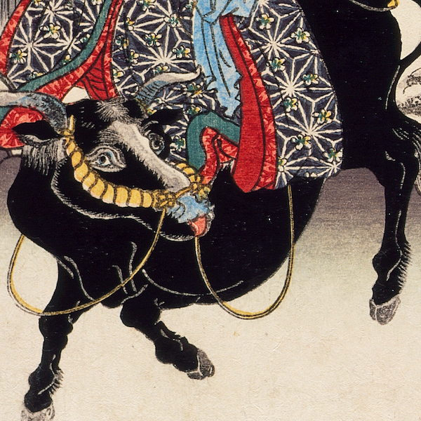 View of Kanbara, from the Fifty-three Stations of the Tōkaidō, by Utagawa Kunisada - Ukiyo-e Art Print (Unframed) (5"x7")